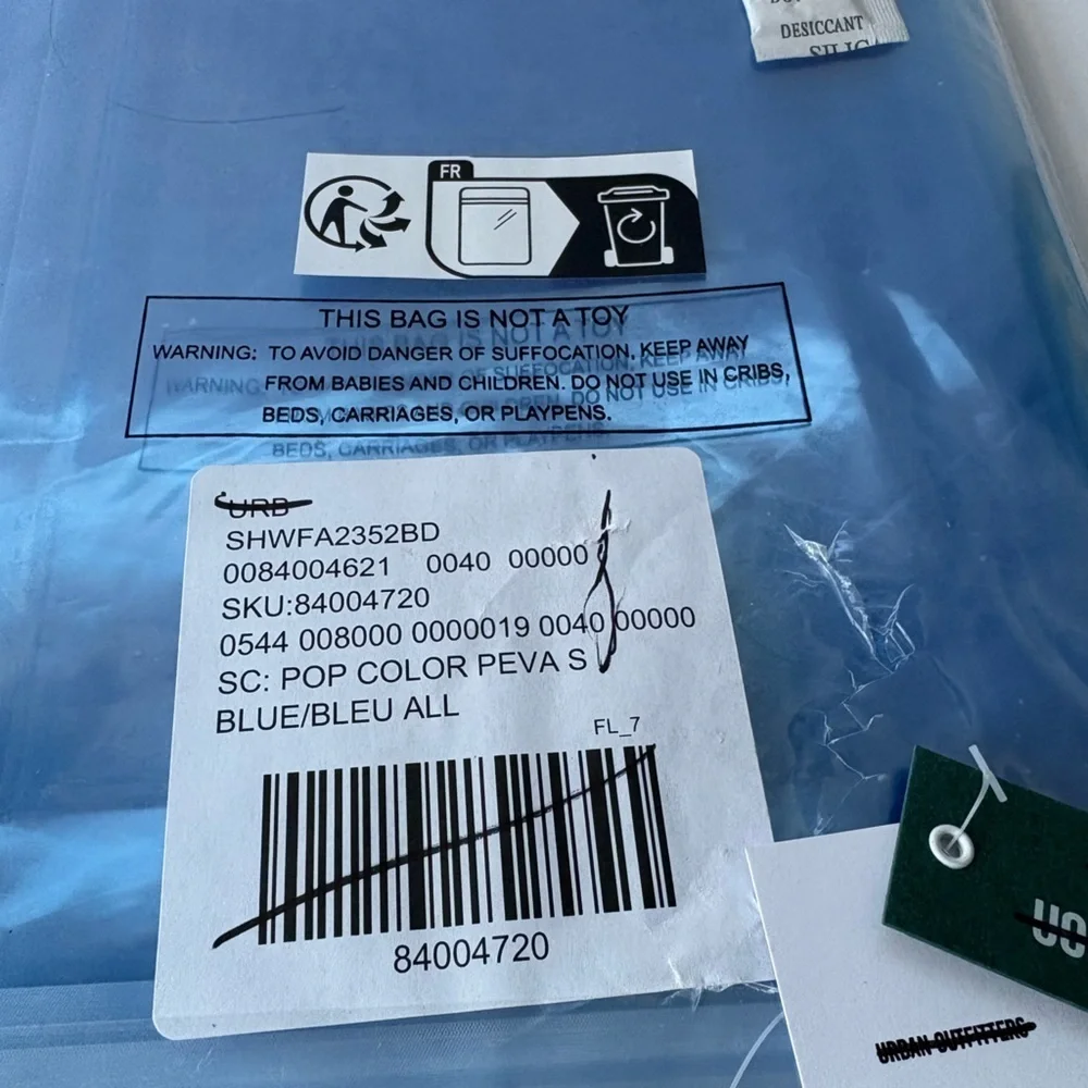 NWT Urban Outfitters Pop Color PEVA Plastic Colorful Shower Curtain